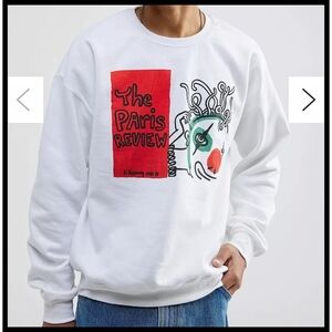 NWT Keith Haring The Paris Review 1988 Art Crewneck Sweatshirt White Medium NEW